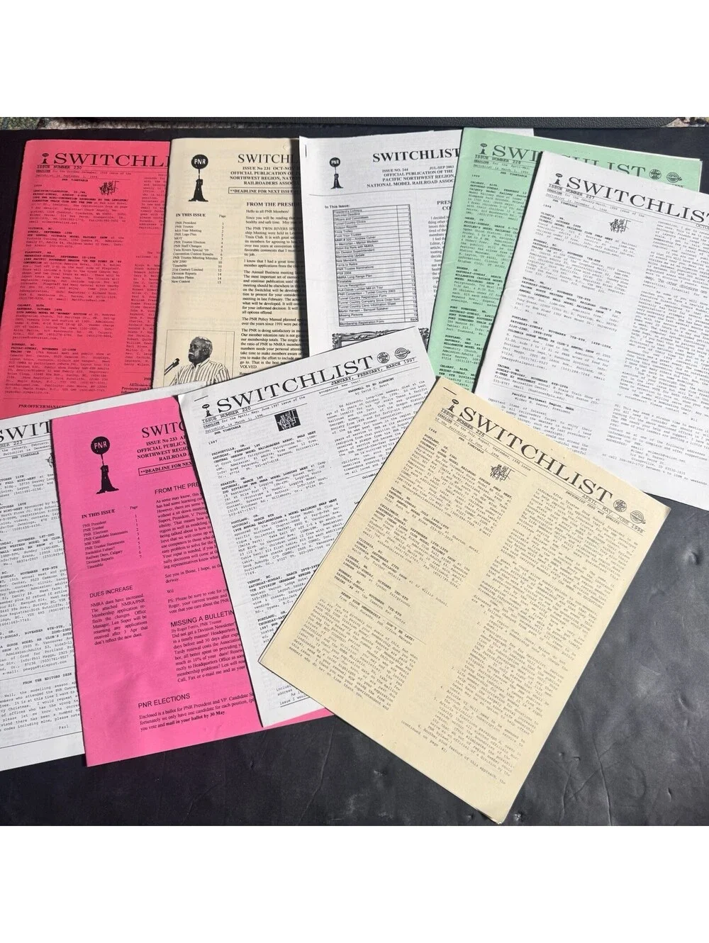 Vintage Switchlist Pamphlet Lot Pacific Northwest Region NMRA 1997-2003 Railway